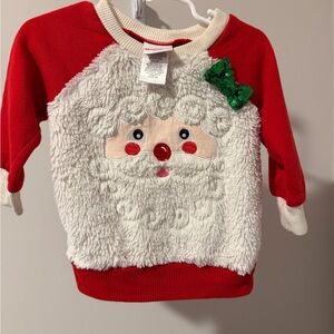 Girls Toddler Santa Sweater Pullover with Bow 2T